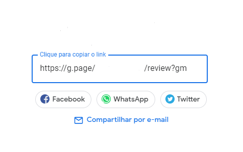 link para avaliação da conta no google meu negócio