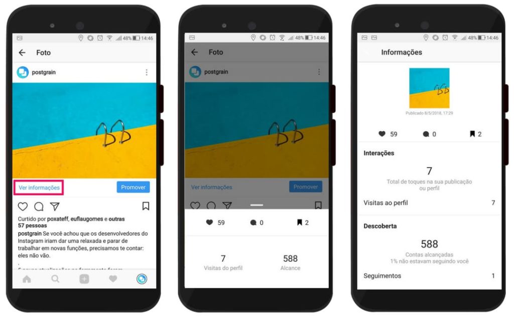 Aba informações do instagram