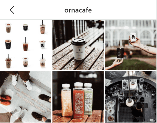 Exemplo de feed no instagram @ornacafe