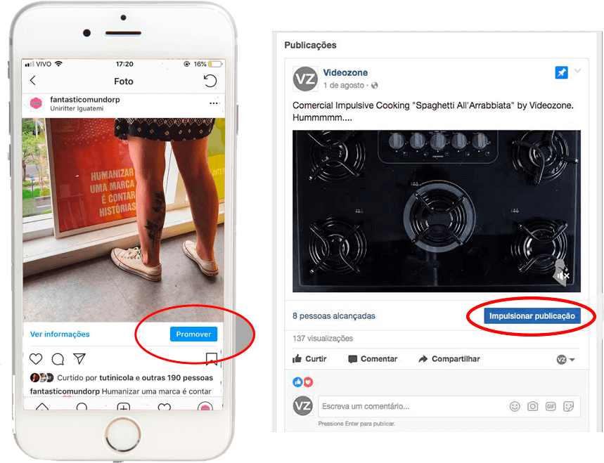 Botão Promover Instagram - Impsulsionar Facebook