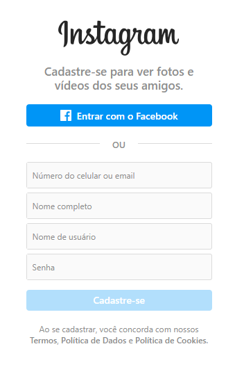 Saiba como criar uma conta no Instagram.