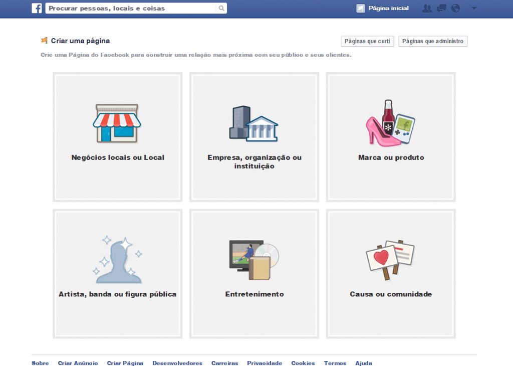 Criar Uma Página Comercial no Facebook